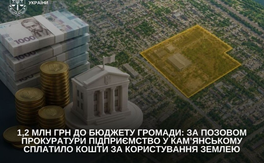 У Кам’янському підприємство повернуло до бюджету 1,2 млн грн за користування землею